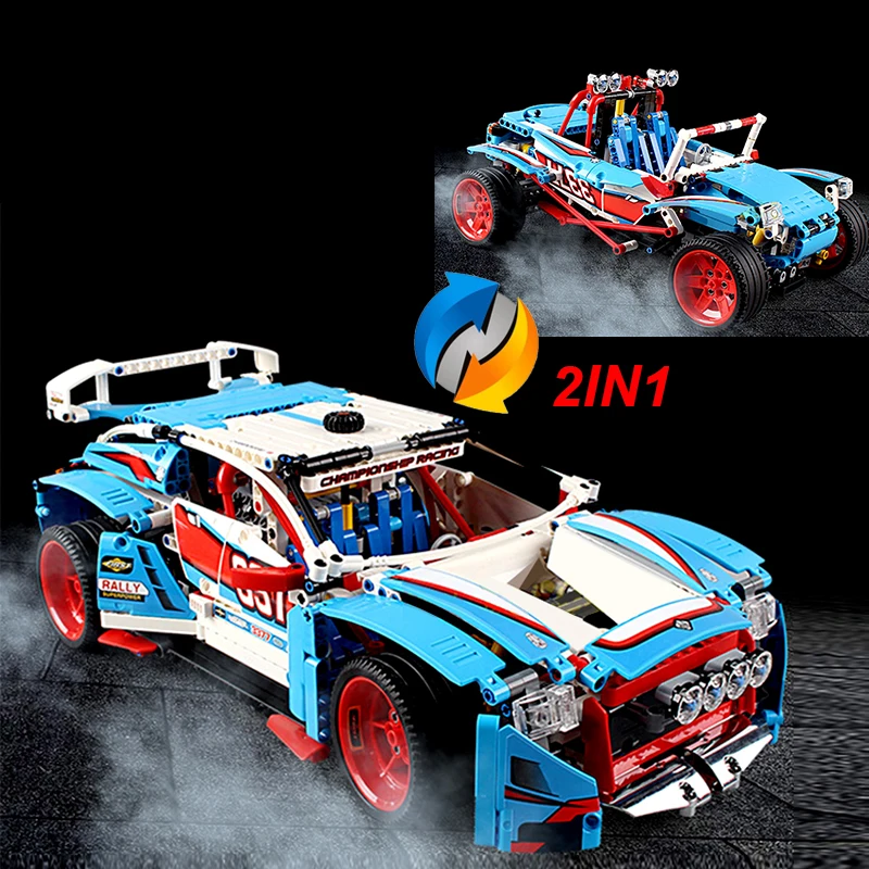 Новые блоки Lepinblocks 2 в 1, раллийный автомобиль, совместимый с 20077, модель Technic 42077, строительные блоки, кирпичи, развивающие игрушки, подарки на день рождения