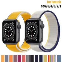 Aliexpress - Nylon Strap for Apple Watch 44mm 40mm 42mm 38mm Sport loop band iwatch 1 2 3 4 5 6 bracelet belt correa for apple watch SE strap