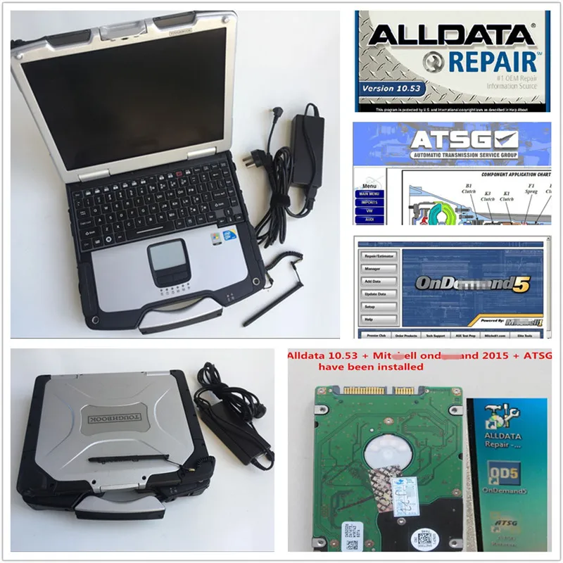 Новейшее программное обеспечение alldata and mitchell 5,8 для ремонта автомобиля в 1 ТБ HDD alldata программное обеспечение v10.53 с ATSG с CF-30, используемым ноутбуком 4g