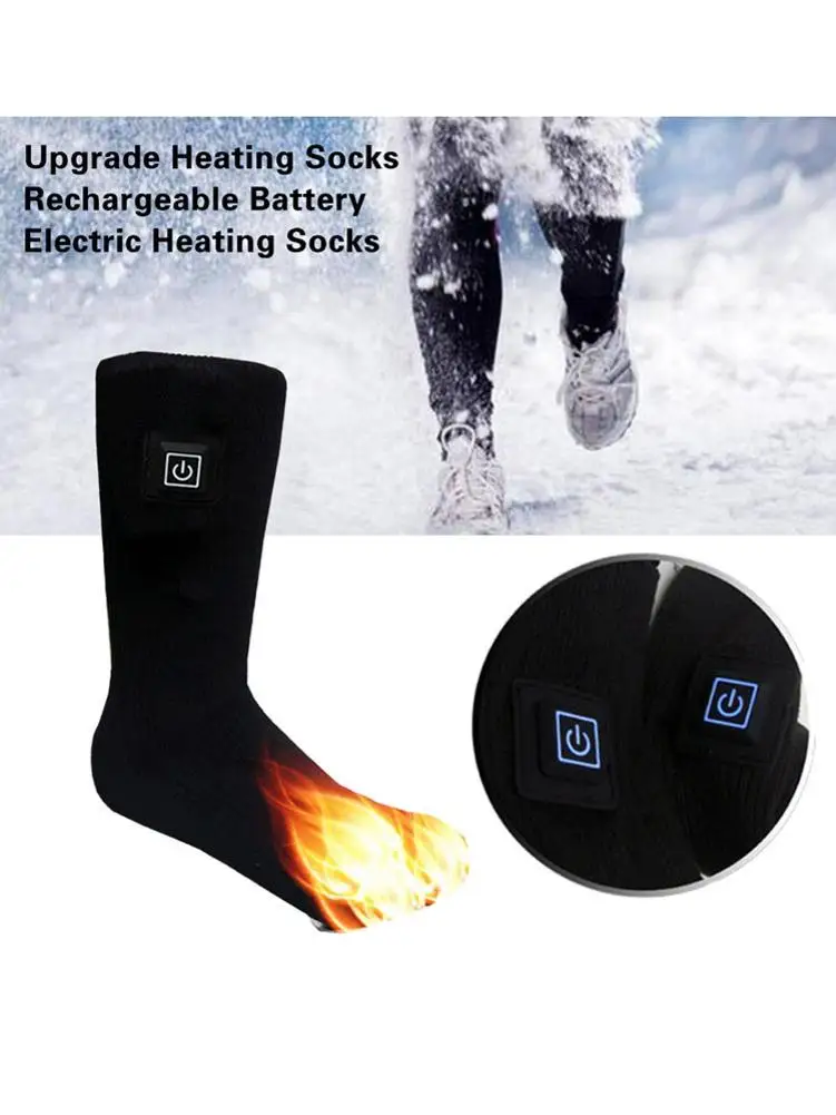 Носки с подогревом для мужчин и женщин, USB, Мобильная мощность, безопасная регулируемая температура, теплые носки с подогревом для зимнего спорта