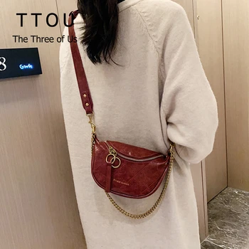 

TTOU Vintage Pu Leather Pouch Women Waist Bag Fashion Belt Chest Bag Travel Crossbody Bags For Ladies Female Luxury Funny Pack