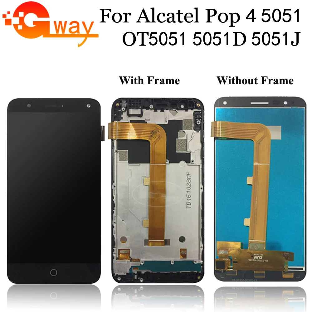 Сенсорный ЖК экран 5 0 дюйма для Alcatel Pop 4 lcd 5051 5051D 5051X 5051J 5051M OT5051 с рамкой в сборе