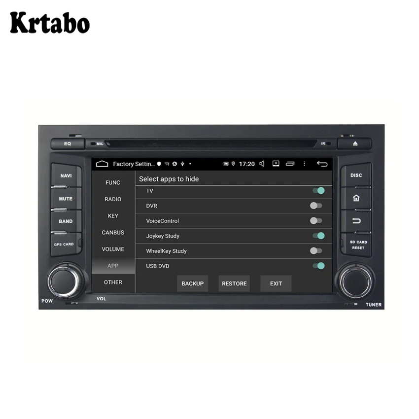 Krtabo For Seat Leon 2014 smart car navigation reversing image control large screen one machine recorder support DVD
