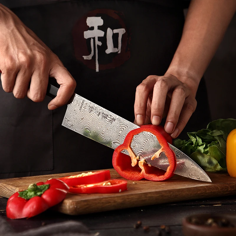 Поварской нож HEZHEN 210 мм Gyuto японские кухонные ножи из дамасской стали 110 слоев