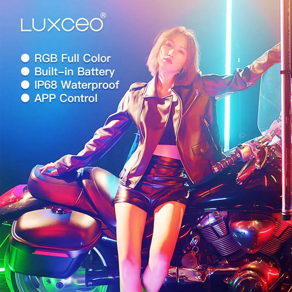Description Picture 3 of itemLUXCEO P120 LED RGB Video Light Wand Tube 120cm IP68 Waterproof With APP Control 1350LM Studio Fill Lighting For Photographers