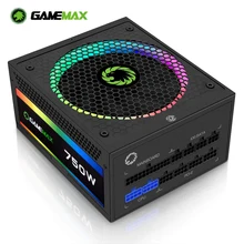 GameMax 750W RGB Power Supply for Coumputer Fully Modular 80 PLUS Gold PSU ARGB LED 24pin 12V PC Power Supplies RGB750-Rainbow