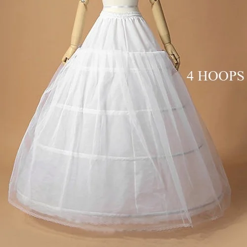 Petticoat Underskirt 4 Hoops 4 Circles One Layer Tulle For Wedding Dress Ball Gown Plus Size Bride petticoat underskirt wedding underskirt wedding petticoat