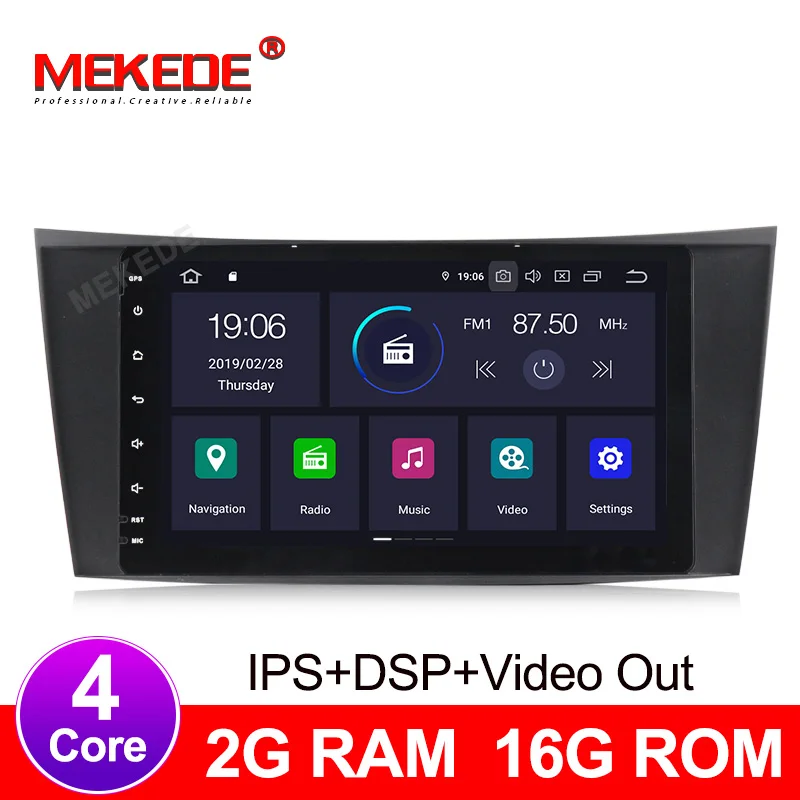 MEKEDE ips экран DSP Android 9,0 4+ 64G Автомобильный dvd-плеер для Mercedes Benz E-Class W211 E200 E220 E300 E350 Wifi gps навигация
