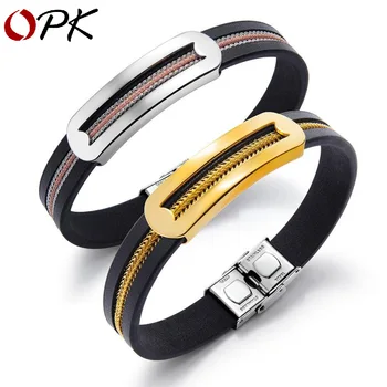 

OPK Fashion Bracelet classic European and American accessories titanium steel men's bracelet trendy men's bracelet