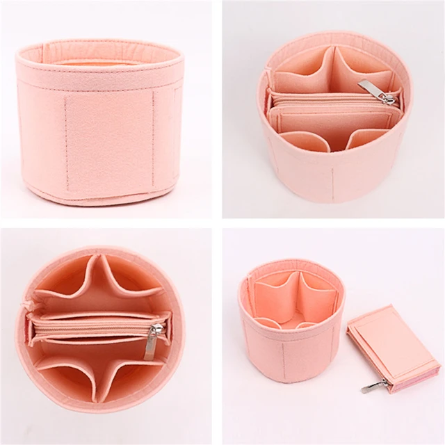 Felt Cloth Insert Bag Organizer Makeup Bucket Organizer Travel Inner Purse  Portable Classic Portable Makeup Bag Cosmetic Make Up Accessories Tote Bag  For Teen Girls Women College Students Rookies & White-collar Workers