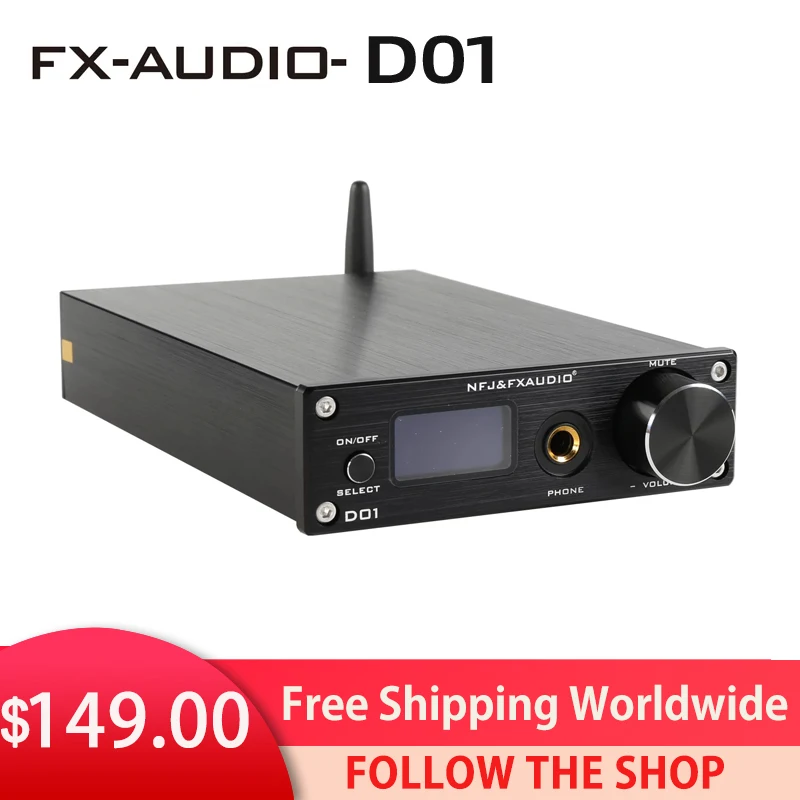 USB-усилитель для наушников fx-audio D01 усилитель Bluetooth 5 0 ES9038Q2M 32 бит 768 кГц DSD512 XU208