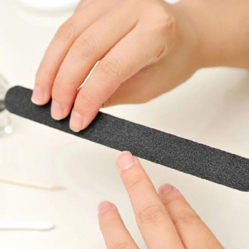

Black Double Sided Nail Art Manicure Sanding File Buffer Grits Tools Good Effect R3MF