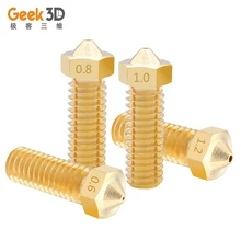 

1pcs 3D Printer M6 Volcano Extra Lengthen Copper Brass Nozzle Full Metal Nozzle 0.4/0.6/0.8/1.0/1.2mm for 1.75mm E3D-V6 Filament