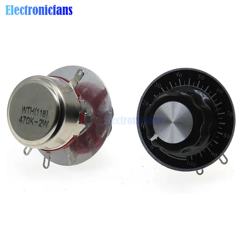 1 комплект WTH118 детали набора DIY 2W 1A 1K 2,2 K 4,7 K 10K 22K 47K 100K 220K 470K Ohm 3Pin линейный переход поворотный потенциометр с крышкой набора