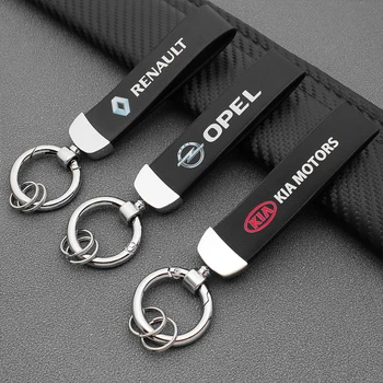 

3D Metal+Leather Logo Keychain Key Chain Key Rings for Mitsubishi BMW MINI Toyota Honda Chevrolet Volkswagen Audi Fiat Ford KIA