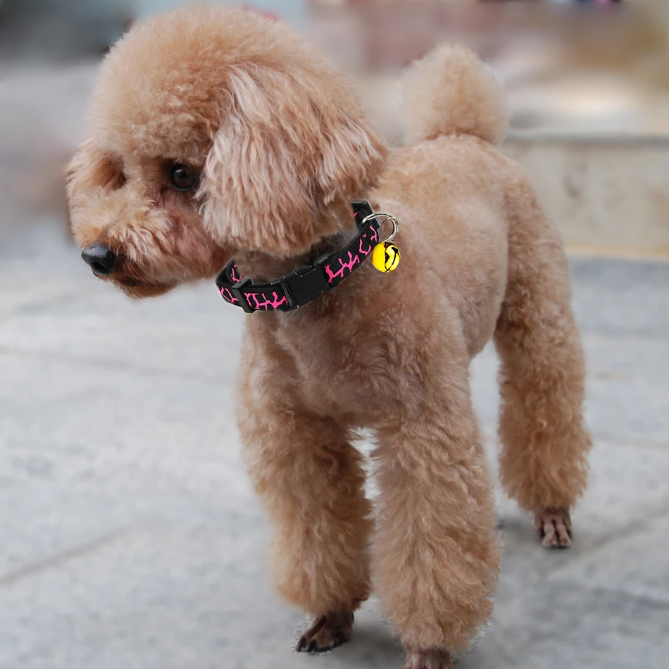 Dog Collar Pet  Adjustable Cat Collar Polka Dot with Bell Puppy Necklace for Cat Small Medium Dog Pet Supplies Pet Accessories