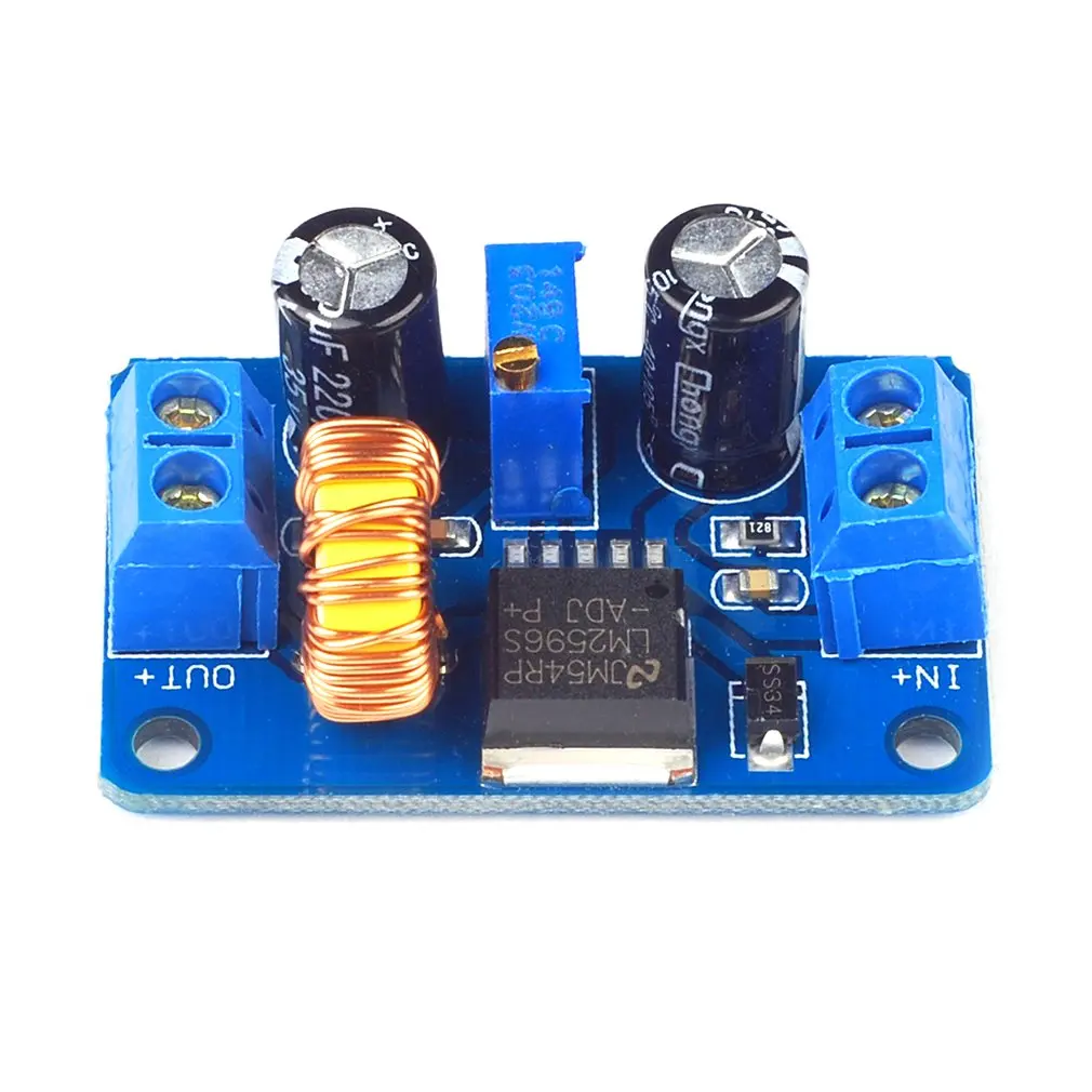 

Dc-Dc Step-Down Module Adjustable Step-Down Switching Power Supply Module With Terminal Block Lm2596 Module