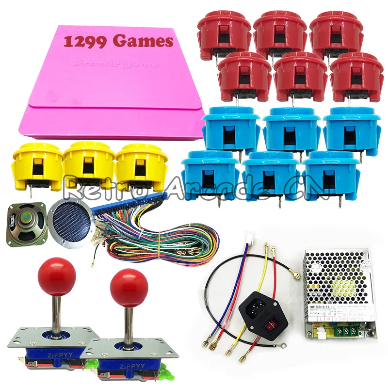 5 компл./лот Pandora 1299 в 1 плата Jamma PCB блок питания джойстик с кнопкой полный комплект