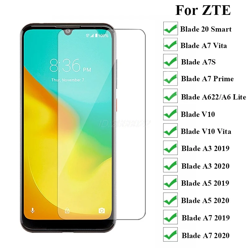 Закаленное стекло для Zte Blade A7S 20 Smart A7 2020 Vita A3 A5 Prime 2019 V10 | Мобильные телефоны и