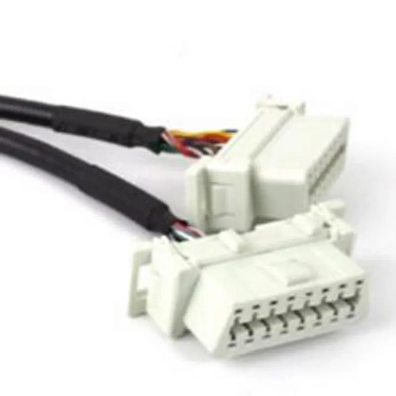Новый разветвитель OBDII16 Pin OBD2 штекер гнездо белый Y разъем Удлинительный кабель