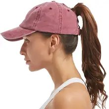 Для женщин промывают хлопок высокий конский хвост теннис; Бейсбол кепки гольф шляпа