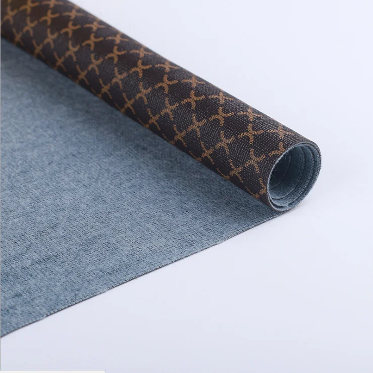 Design Brand Printed Vinyl Fabric Synthetic PVC Fake Leather Materials