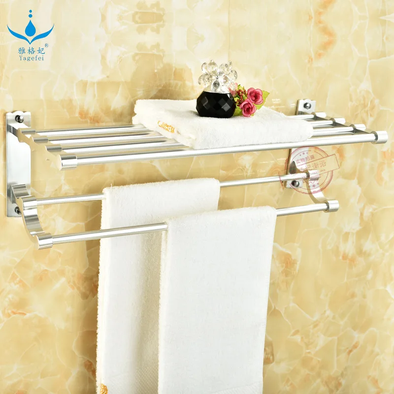 

New Style Alumimum Light Towel Rack Bathroom Toilet Fixed Towel Rack Storage Shelf Pendant