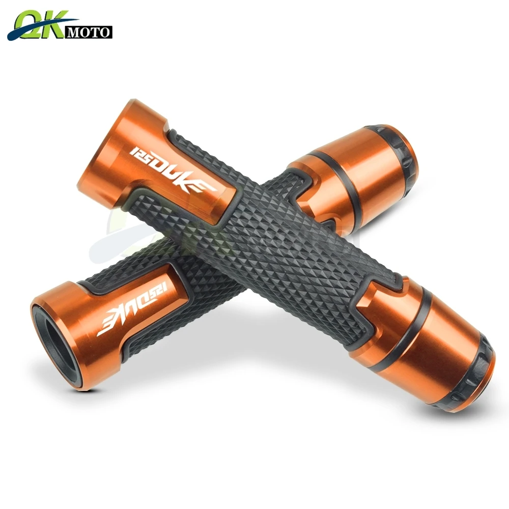 Аксессуары для мотоциклов 7/8 ''22 мм CNC алюминиевые ручки и ручки бар ручки торцевой слайдер колпачок штекер набор подходит для KTM 125 DUKE 125 duke - Цвет: Оранжевый