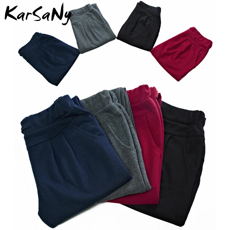 KarSaNy теплые флисовые тренировочные штаны Зимние женские штаны большого размера толстые свободные спортивные бархатные штаны размера плюс женские шаровары