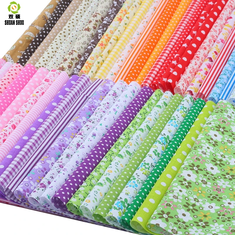 

Shuanshuo 56pcs Cotton Printed Fabric Thin Density Bundle Square Stitching Lint DIY Quilting Flower Pattern Artcraft 24*24CM