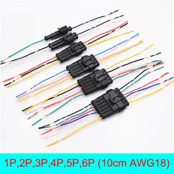 

1000 Sets/lots 1/2/3/4/5/6 Pin Car Waterproof Electrical Connector Plug with Wire Cable Car auto truck wire harness big AMP