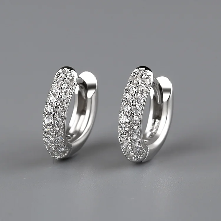 

CMajor Latest S925 Sterling Silver Imported 7A Cubic Zircon Small Lovely Hoop Earrings for Women Silver Jewelry Wholesale