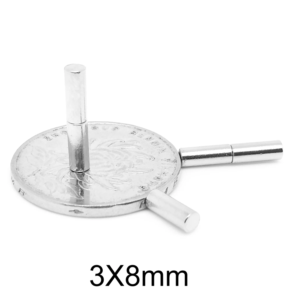 20/50/100/200/500/1000PCS 3×8 Search Minor Disc Magnet N35 Small Round Neodymium Magnets 3x8mm Strong Rare Earth Magnets 3*8 mm