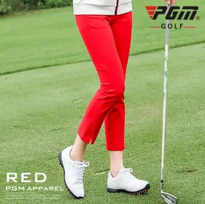 PGM брюки для гольфа униформа для женщин Одежда для гольфа высокоэластичная одежда для гольфа Брюки Одежда для женщин golf broek Женская Спортивная одежда для гольфа - Цвет: Красный