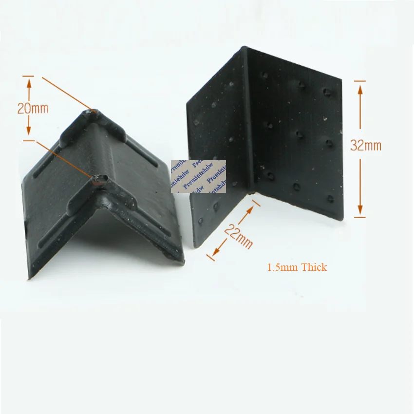1000Pcs Black Merchandise Plastic Tie Down Strapping Tape Edge Protector Packing Corner Bracket