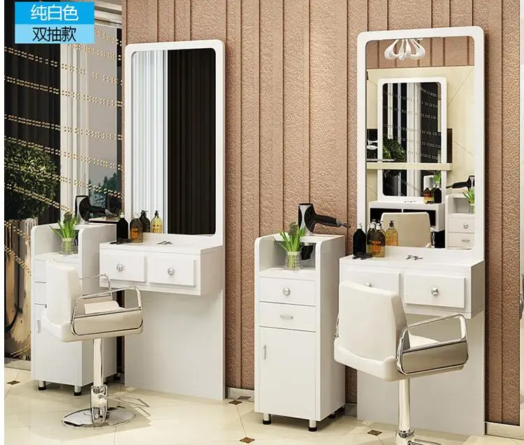 Cosmetic mirror simple hair salon one-sided studio hair mirror floor-to-floor modern retro fitting barber shop