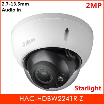 

Dahua 2MP Starlight HDCVI Camera IR Dome Camera HAC-HDBW2241R-Z 2.7-13.5mm Motorized lens Audio in interface Security camera