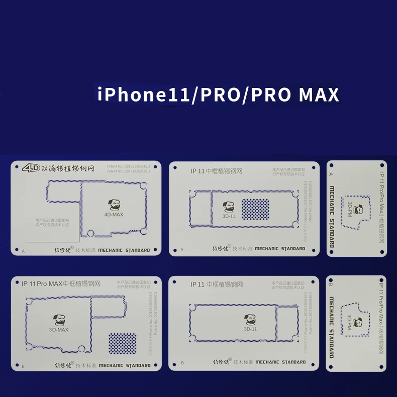 Механик 4D BGA трафареты для iPhone 11/11 Pro/11 Pro Max/XS/X герметичный оловянный шаблон посадки пайки