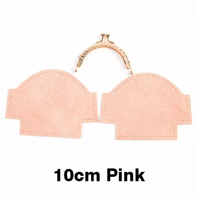 10cm-Pink WUTA «сделай сам» из натуральной кожи; Женские ботинки в ретро-стиле кошелек комплект полуфабрикатов Craft подарок ручной работы из козьей кожи леди, с металлической застежкой, кошелек для монет - Color: 10cm-Pink
