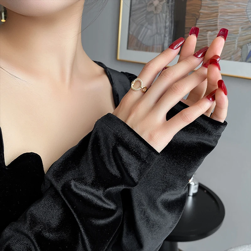 2020 New Classic Zircon Circle Open Ring For Woman Sexy Finger Accessories Fashion Korean Jewelry Wedding Party Unusual Rings - Image 4