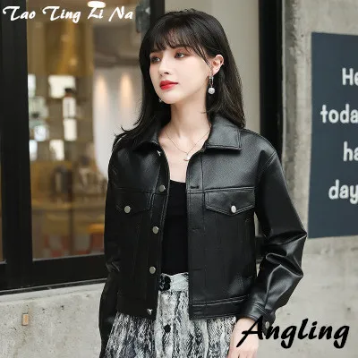 

2020 Women Spring Genuine Real Sheep Leather Jacket R39