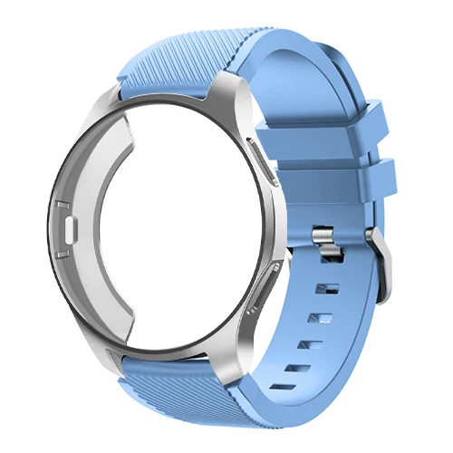 Light blue 13 Чехол+ ремешок для samsung Galaxy watch 46 мм 42 мм gear S3 Frontier/classic 22 мм ремешок для часов все вокруг защитные часы аксессуары - Цвет ремешка: Light blue 13