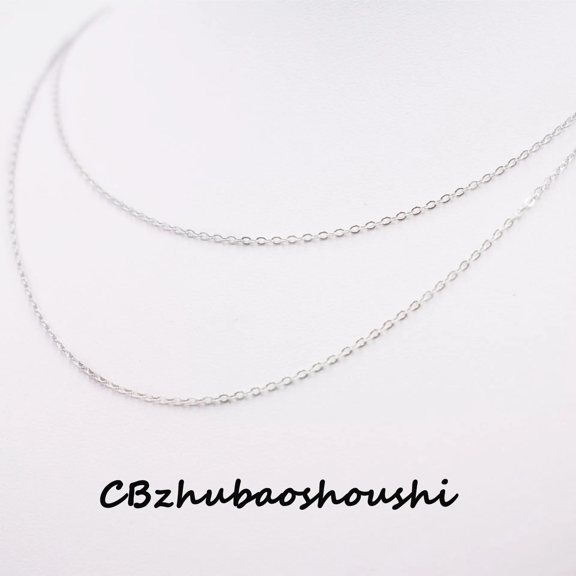 

S925 Pure Necklace Simple Versitile Fashion Women's Korean-style Cross Pendant O Pure Necklace Choker Necklace
