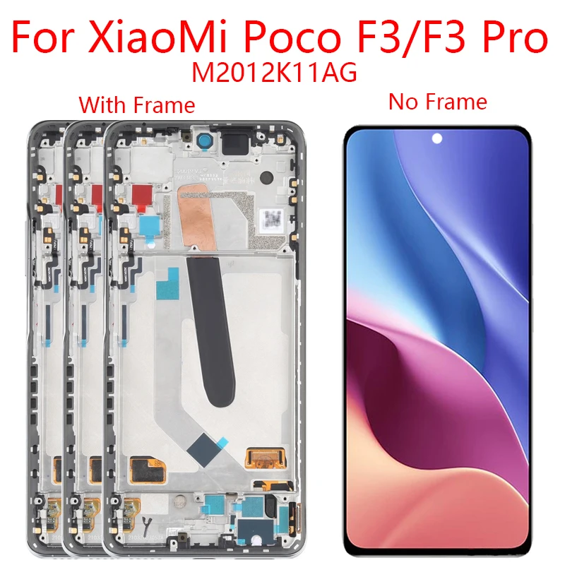 

For Xiaomi Poco F3 M2012K11AG LCD display with border touch panel digitizer for Pocophone F3 pro display