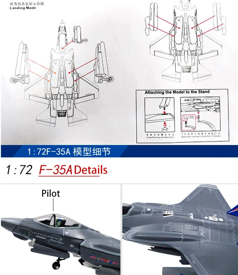 1/72 масштаб сплав самолета F-35 ВВС США F35A F35B F35C Lightning II Объединенный истребитель-бомбардировщик детские игрушки подарок для детей