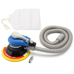 6 Polegada 90psi 150mm lixadeira orbital aleatória pneumática da palma da máquina de lixar ar para a ferramenta pneumática da almofada com mangueira da coleção da poeira