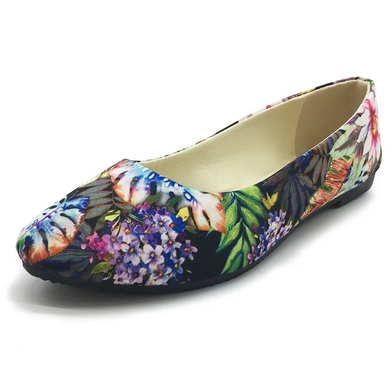 

Women Shoes Women Slip On Flat Shoes for Woman Cloth Flats Casual Loafers Plus Size Flowers Single Shoes sapato feminino XKD1137