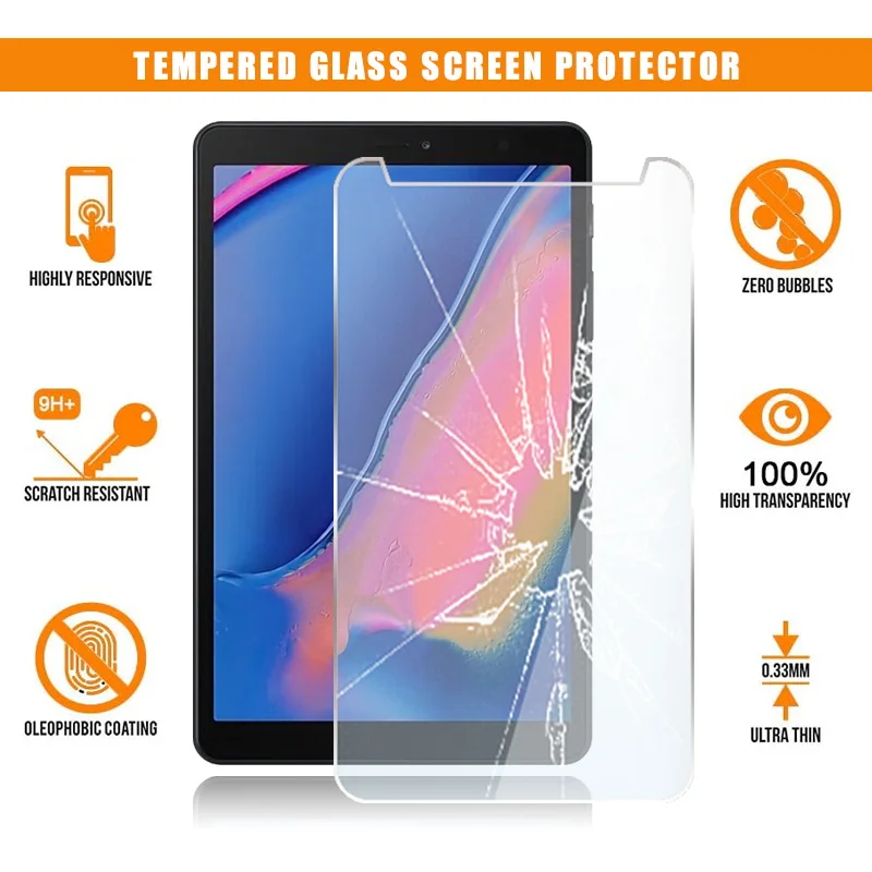 

For Samsung Galaxy Tab A 8.0 (2019) P200 P205 Tablet Tempered Glass Screen Protector Scratch Resistant HD Clear Film Cover