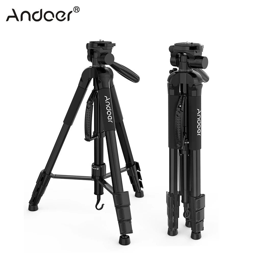 Andoer TTT-663N легкий штатив для путешествий для камеры для фотосъемки и видеосъемки DSLR SLR видеокамера с сумкой для переноски телефона с зажимом