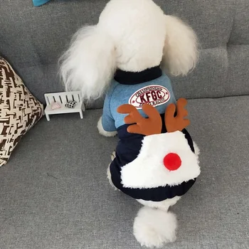 

Pet Four-legged Christmas Elk Clothing Chihuahua Santa Elk Costume Winter Autumn Pet Dog Clothes Christmas Decor M/L/XL/XXL